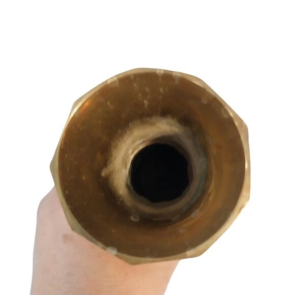 Vintage Brass Swirl Design Vase - Picture 4 of 6